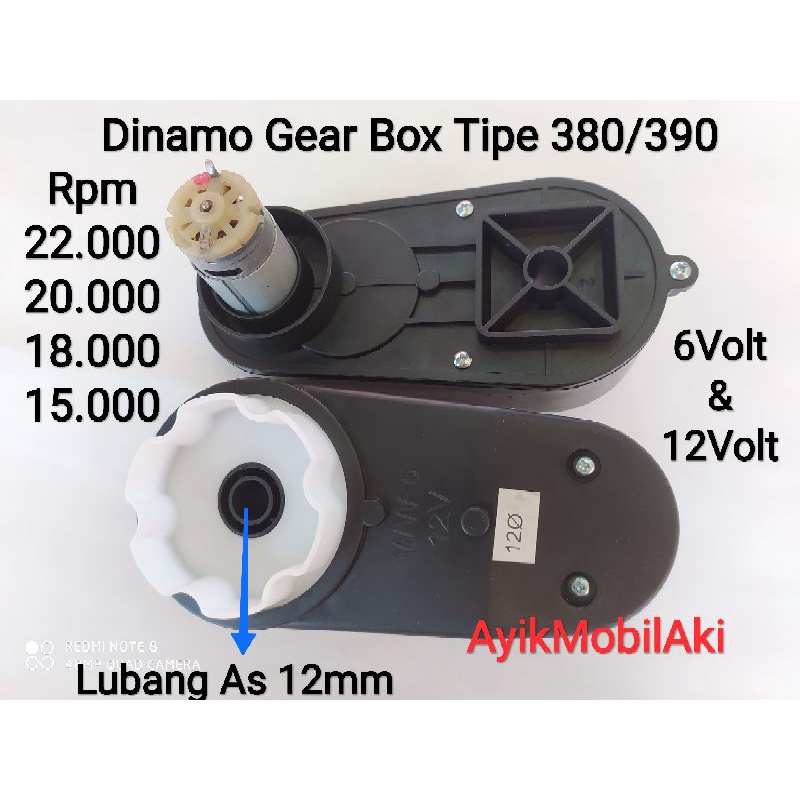 Tipe 380/390 Dinamo Gear Box Rpm 30.000, 28.000, 25.000, 23.000, 22.000, Rpm 20.000, Rpm 18.000, Rpm