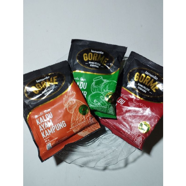 

kaldu lemonilo gorme rasa ayam kampung/sapi/jamur berat 40gr