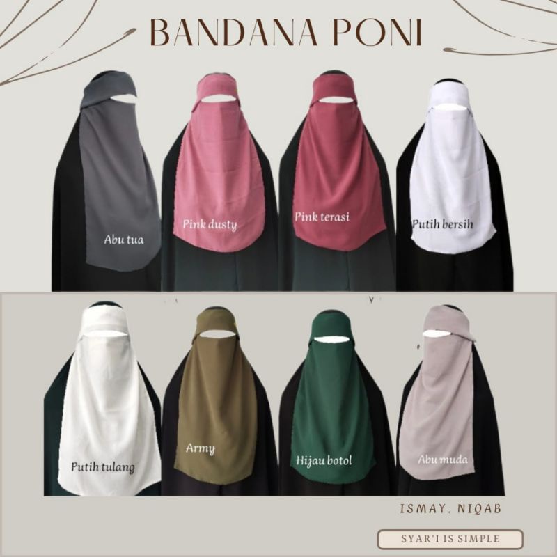 Cadar bandana poni sifon arab