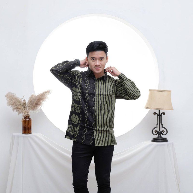 Kemeja Lurik Pria Lengan Panjang Premium Baju Batik Pria Keren