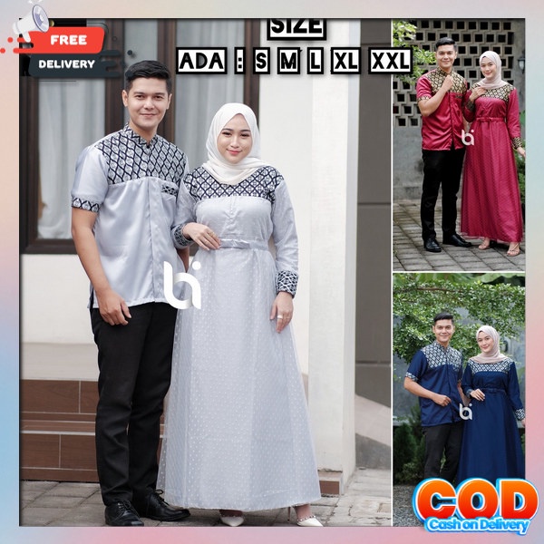 Gamis Couple Pasangan Gsmis Kondangan Suami Istri Baju Kopelan Kekinian Games Coupel Terbaru Ghamis 