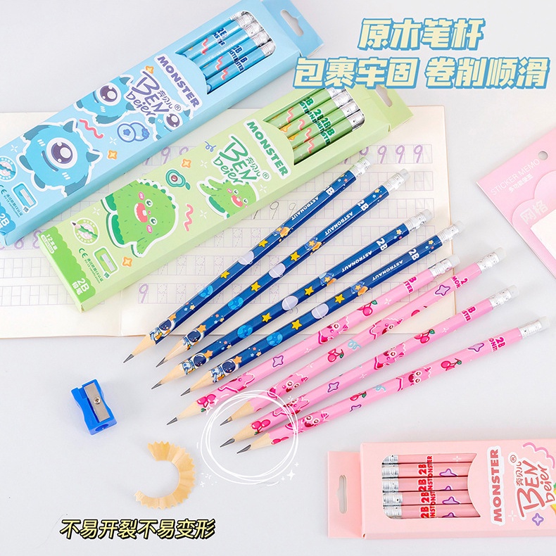 

TERFAVORITE 1 LUSIN / 12 PCS PENSIL 2B MOTIF KARTUN LUCU + PENGHAPUS / PENCIL CUTE CARTOON FS
