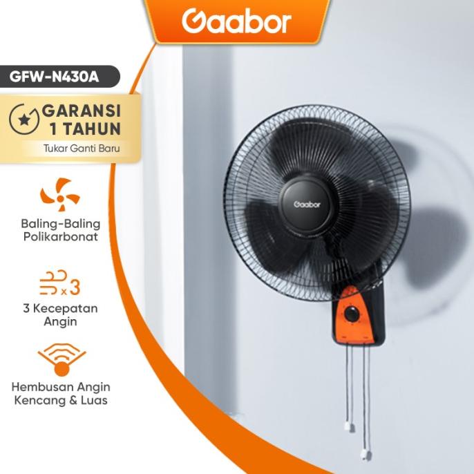 PROMO Gaabor Wall Fan Kipas Angin Dinding Hitam / GFW-N430A KODE AZ