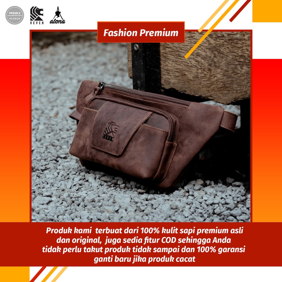 Waistbag Kulit Pria Asli Tas Slempang Kulit Weistbag Original Casual