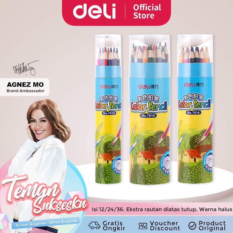 

Deli Pensil Warna Youku Warna Cerah Bahan Kuat, Bentuk Pensil Heksagonal 12/24/36 Warna 701X