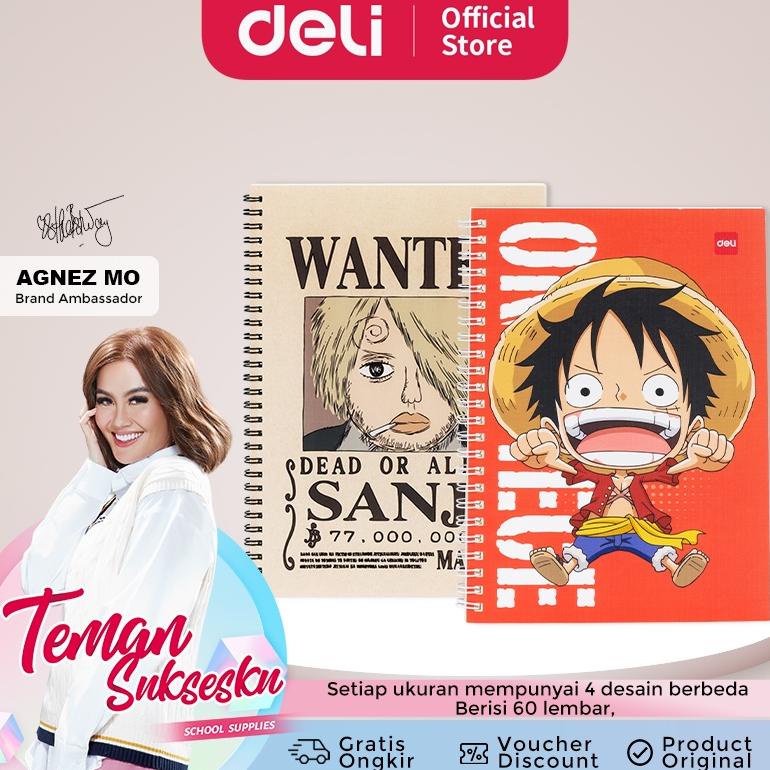 

Deli One Piece Spiral Notebook / Buku Tulis Buku Catatan Spiral A5 B5 60 Lembar 70 GSM One Piece Kertas Halus EN004 EN003