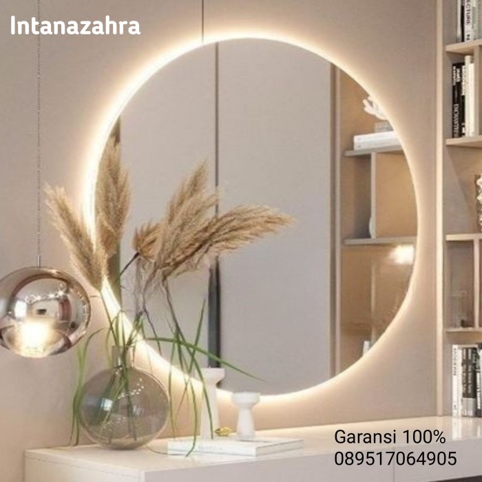 Cermin Wastafel LED Kamar Mandi Bevel Micky Ruang Tamu Kaca Mirror