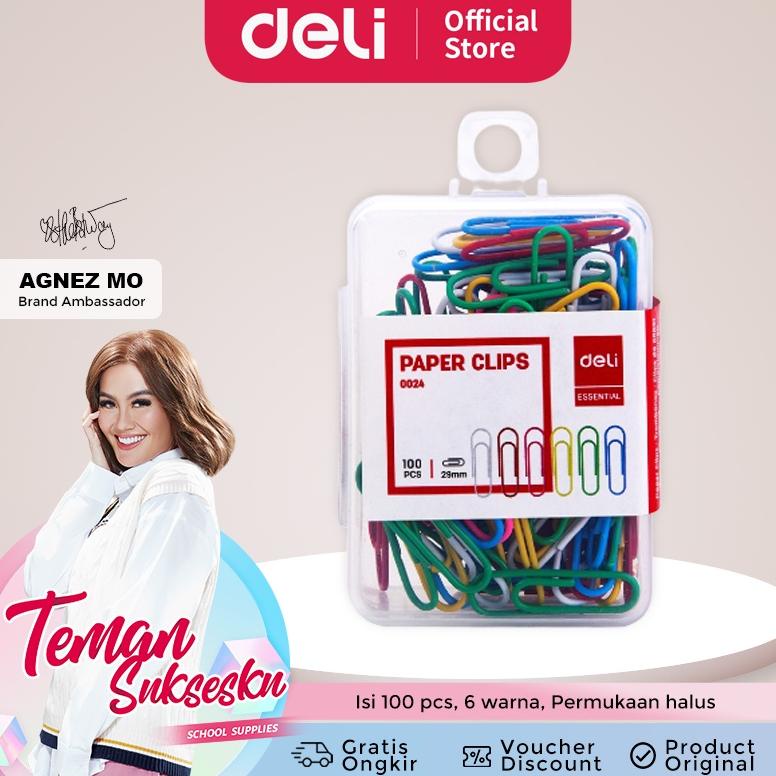 

Deli Klip Kertas / Paper Clips / Kebutuhan Kantor - Multi Warna 29 mm E0024