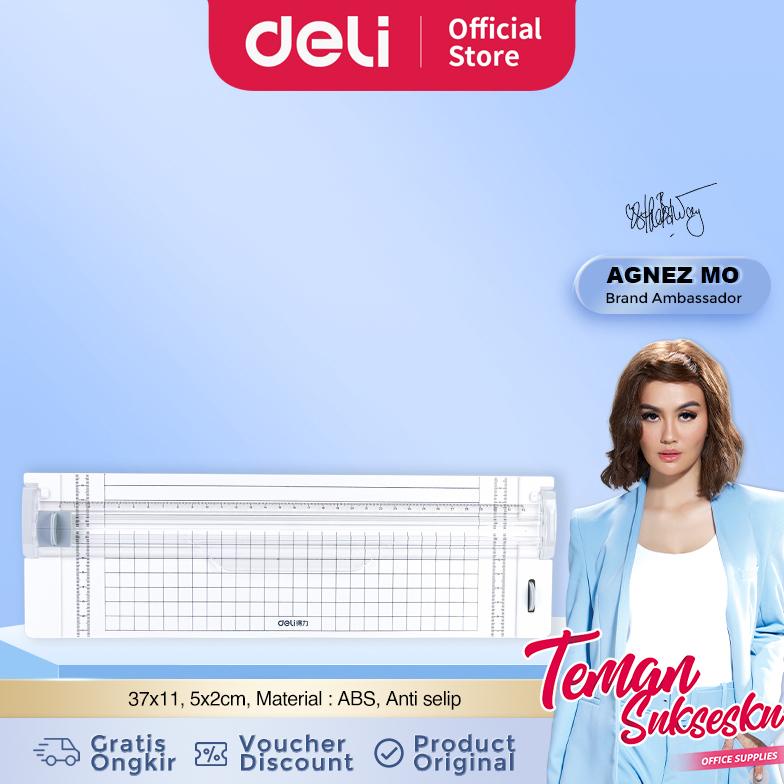 

Deli Small Paper Trimmer Portable/ Pemotong Kertas Kecil A4 A5 Trimmer Photo Cutter Mat 14251