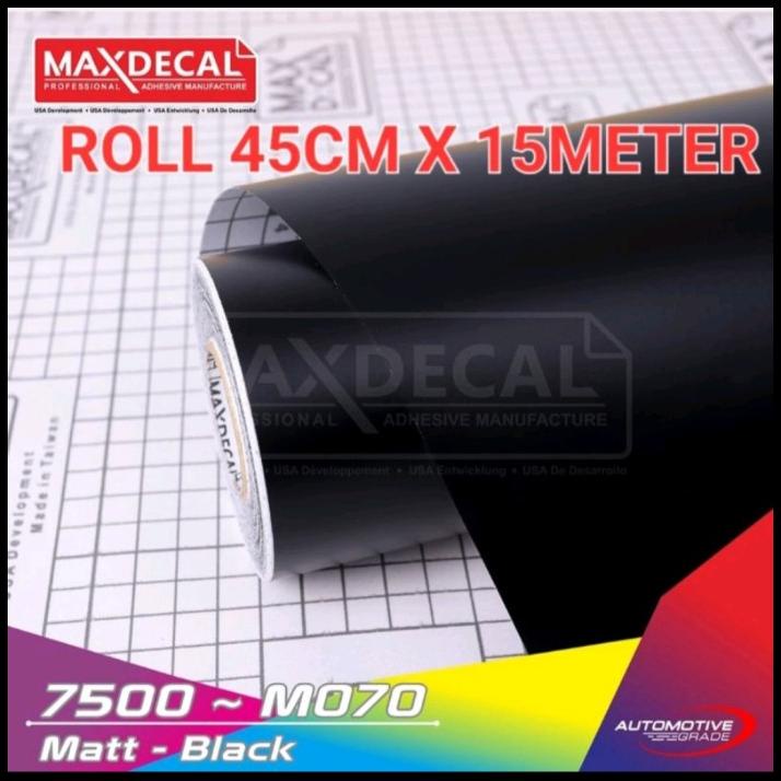 

GRATIS ONGKIR ROLL STICKER MAXDECAL 7500 M070 MATT BLACK 45CM 15M ROLL !!!!