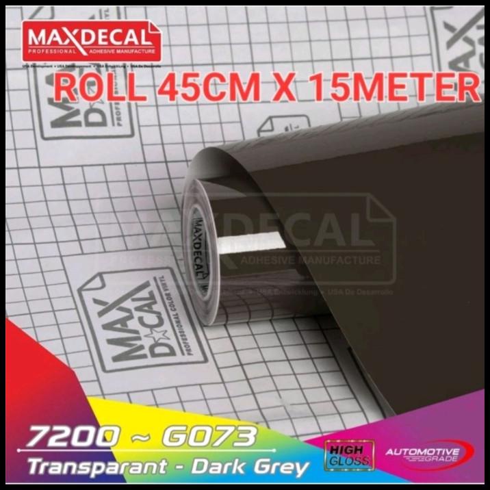 

TERMURAH ROLL STICKER MAXDECAL 7200 G073 TRANSPARANT DARK GREY 45CM15M ROLL !!!!!