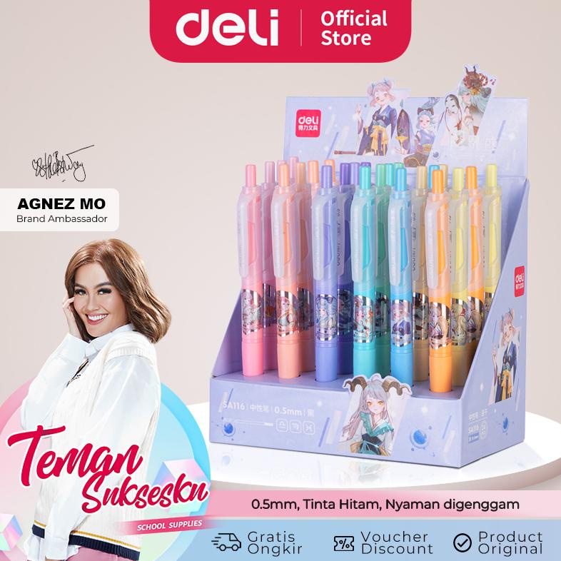 

Deli Pulpen Gel / Gel Pen 0.5mm Desain Kartun SA116 3 6 12 PCS