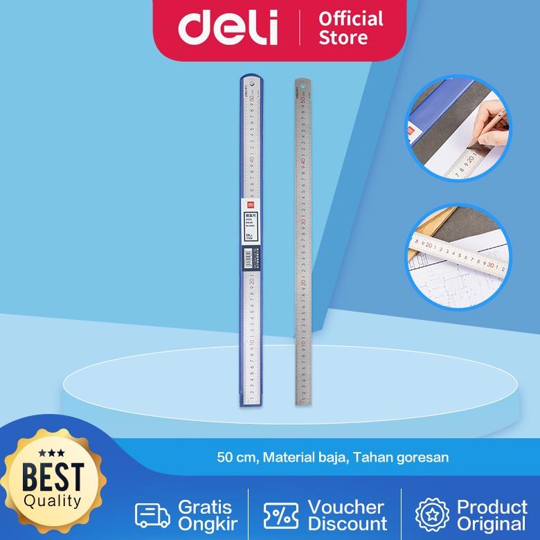 

Deli 8464 Drafting Ruler / Penggaris Steel 50cm