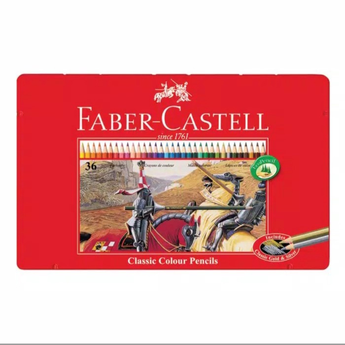 

Terlaris Faber Castell 36 Classic Colour Pencils Tin Case 115846 / Pensil Warna