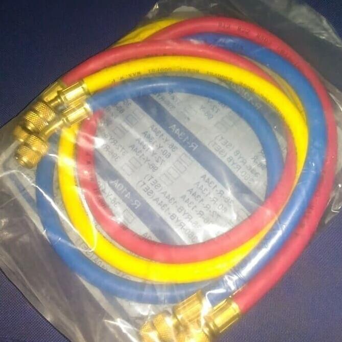 Paket 1Kg Freon R32 + Set Selang Manifold R32 Utk Isi Sendiri Praktis