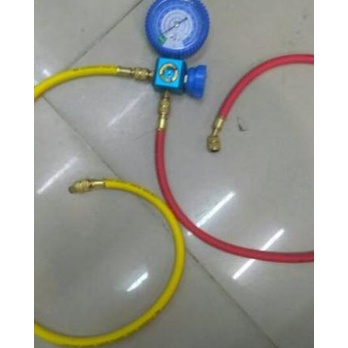 Manifold Analizer Single R22 + Selang 2 Pcs Alat Isi Freon |Ac
