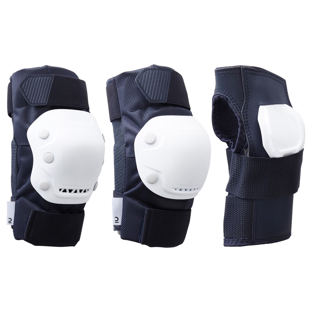 Decathlon OXELO Set Pelindung Sepatu Roda Dewasa 2 x 3-Piece Fit500 - Biru Gelap - 8784955