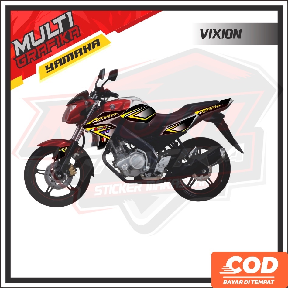 Stiker VIXION NVL Striping Dekal Motor Yamaha Tahun 2013  Decal Custom Premium Motif Varian