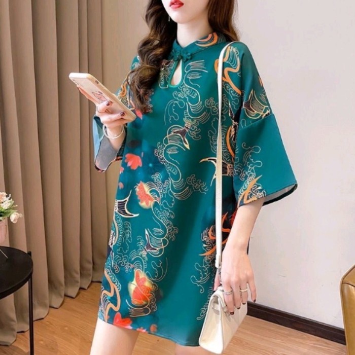 Early- Oversize Cheongsam // Bigsize Chongsam Loose Dress Import