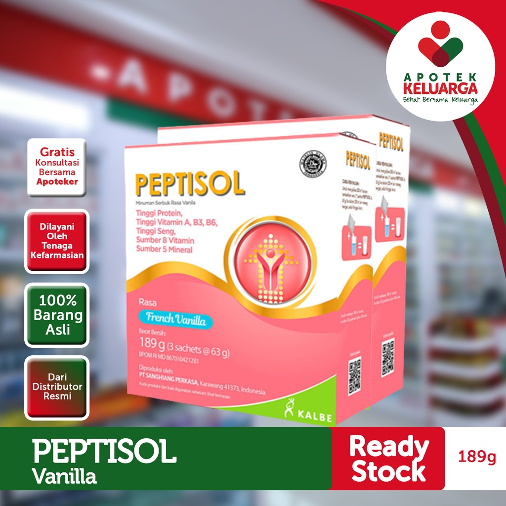 

Peptisol Rasa French Vanilla 189 g #SUSUPROTEIN #SUSUNUTRISIDEWASAA #SUSUPASCAOPERASI #SUSUPASIENGANGGUANGINJAL #