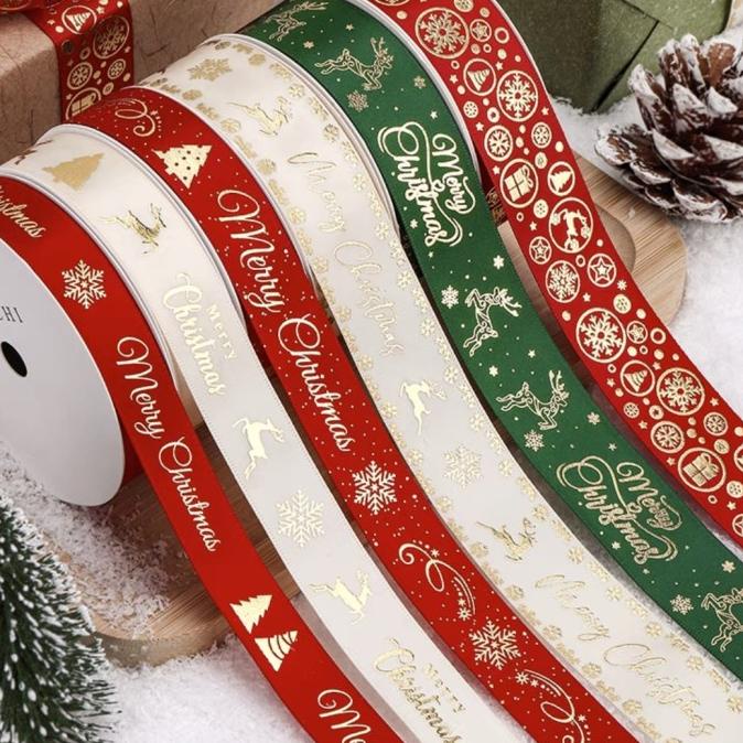 

=+=+=+] Pita satin natal / pita natal/pita Christmas / xmas ribbon terbaru