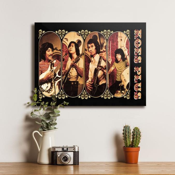 (:(:(:(] Poster Group Music Band Koes Plus 3 - Dekorasi Hiasan Dinding Kayu