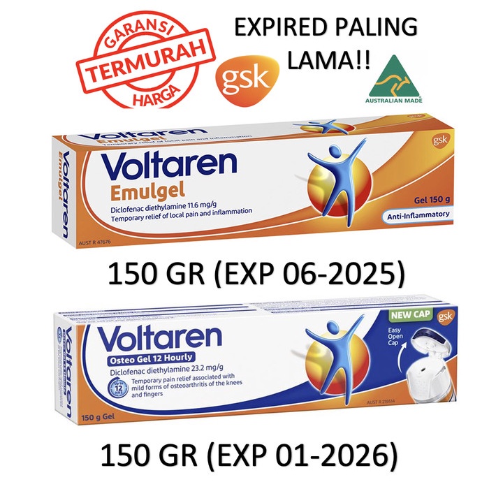 Promo Voltaren Emulgel Osteo Gel 12 Hourly 150 Gr Australia Krim Nyeri Otot