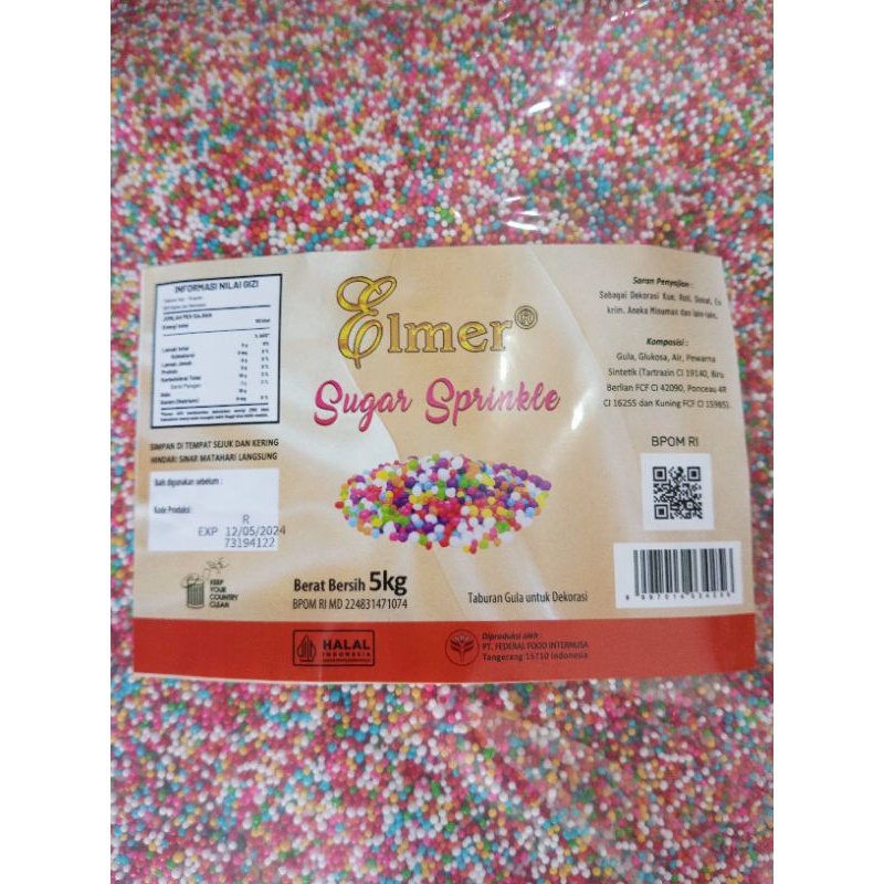 

Elmer Sprinkle Sugar Trit Kemasan 5 Kg