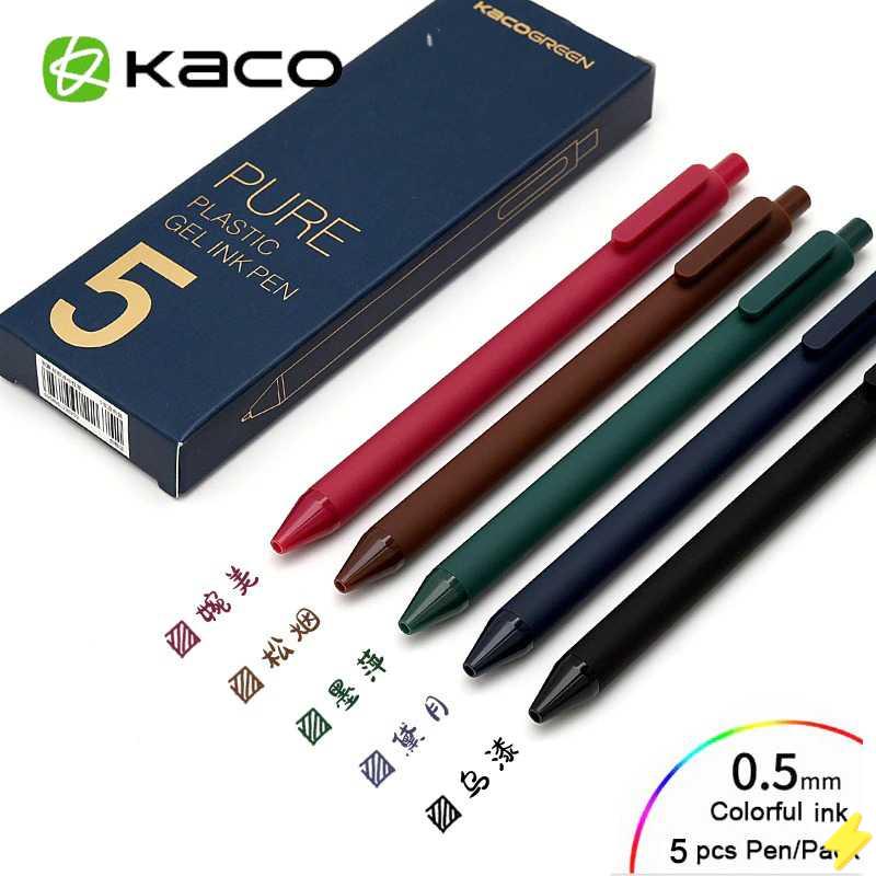 

[PROMO] Kaco PURE Vintage Gel Pen Pena Pulpen 0.5mm 5 PCS - K1015 (Colorful Ink)