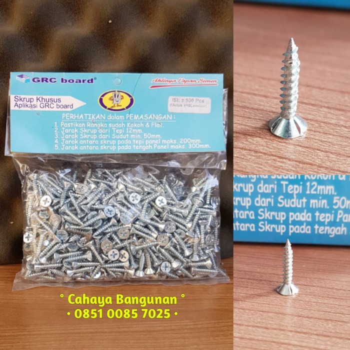 Skrup Sekrup Baut Grc Kalsi Board Sirip Kuping 1 Bungkus Biru 500 Pcs Berkualitas