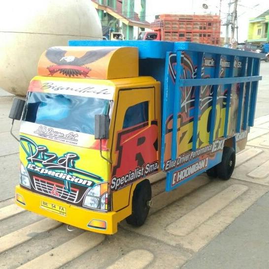 Sale Now Mobil Truk Oleng Kayu Truck Mainan Anak Mobilan Truk Miniatur + Stiker Original