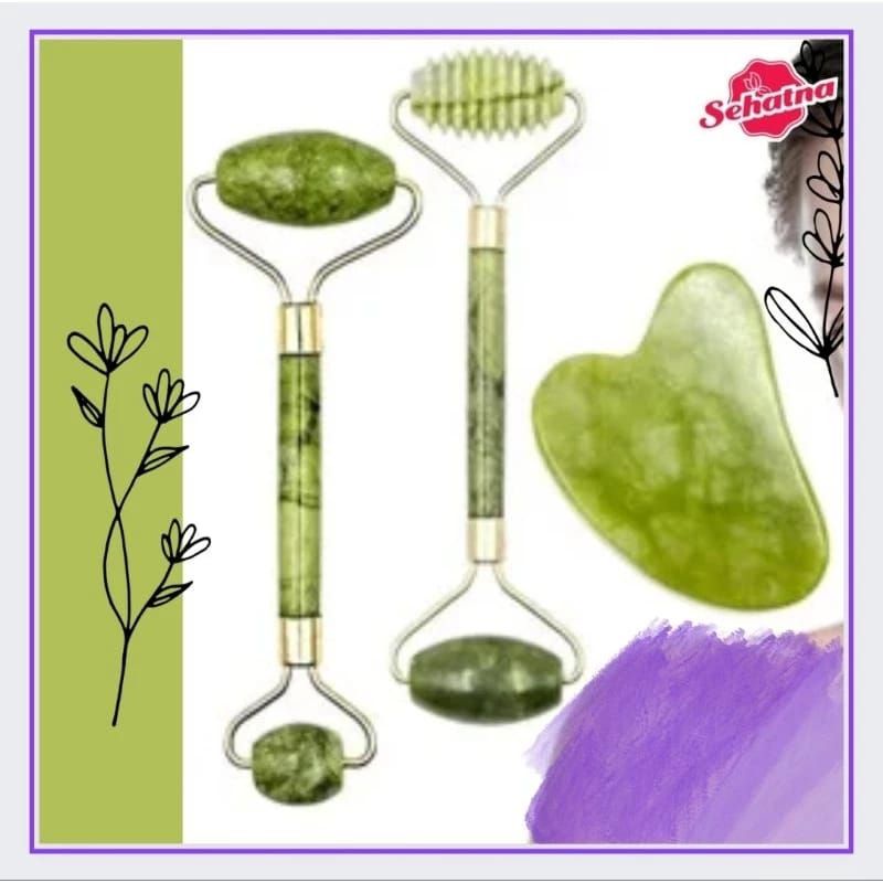 GUASHA dan JADE ROLLER SKINCARE PERAWATAN PIJAT MASSAGE WAJAH