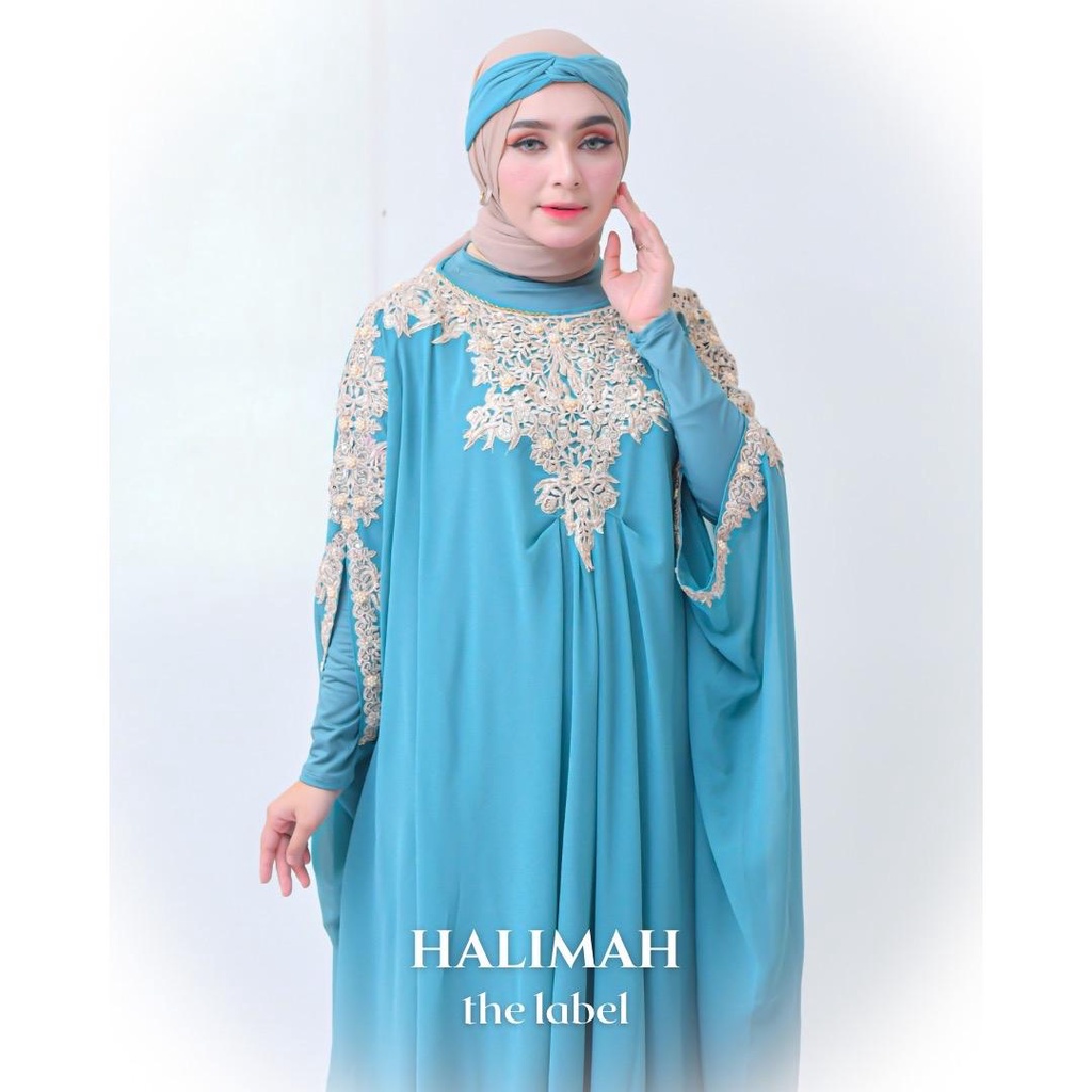 Aisyah Kaftan Gamis Wanita Muslim Lebaran Kondangan Pesta Premium Terbaru Mewah Simple Elegan Ceruty