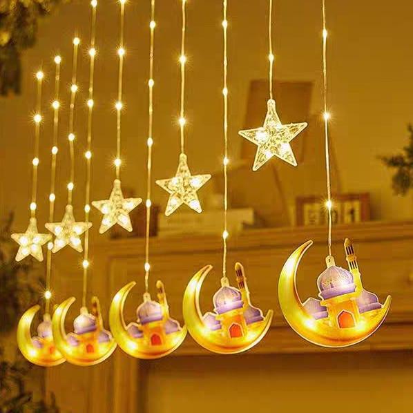 

Trend Lampu Tirai Bulan Bintang Eid Lampu Led Ketupat Dekorasi Lebaran Murah Original