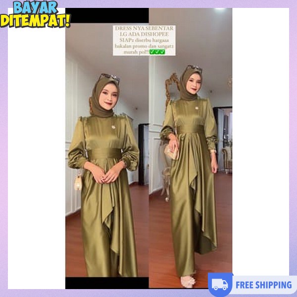 Baju Gamis Model Terbaru 2024 Gmis Hari Raya Lebaran Gsmis Ibuibu Dres Lebaran Idul Fitri 2024 Drees