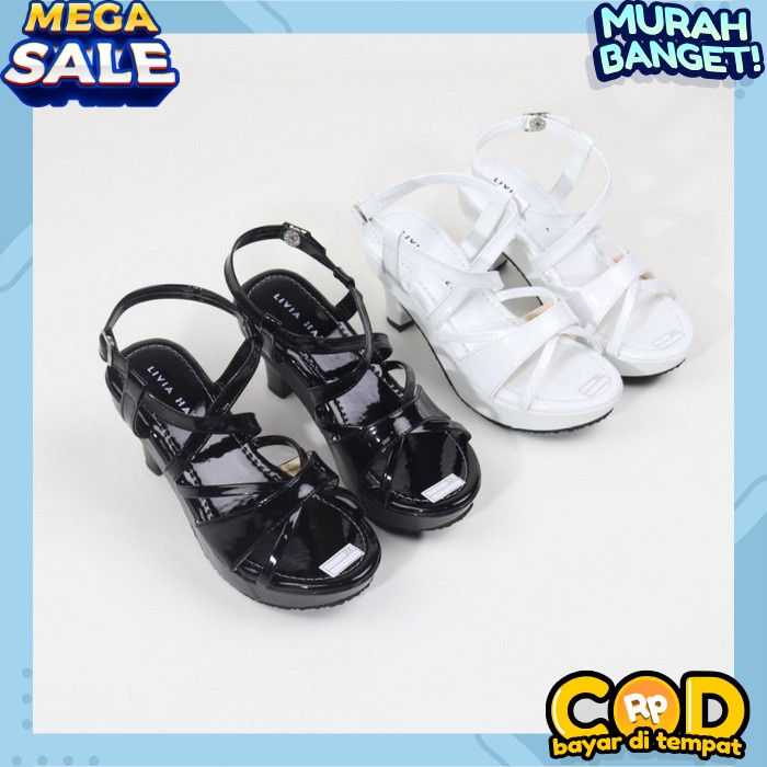 Sendal Anak Perempuan Cewek Kaca Heals Remaja High Hels Terbaru 2026 High Heels Sepatu Heels Hak Tin