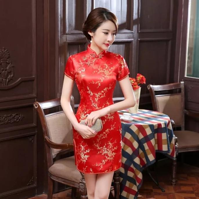 ```````] Cheongsam Dress / Qipao / Baju Imlek / Dress Sincia / Baju Sangjit