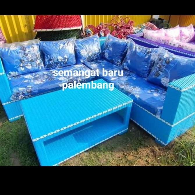 (:(:(:(] Kursi Tamu Sudut Rotan Sintetis / Kursi Tamu Minimalis / Sofa Modern