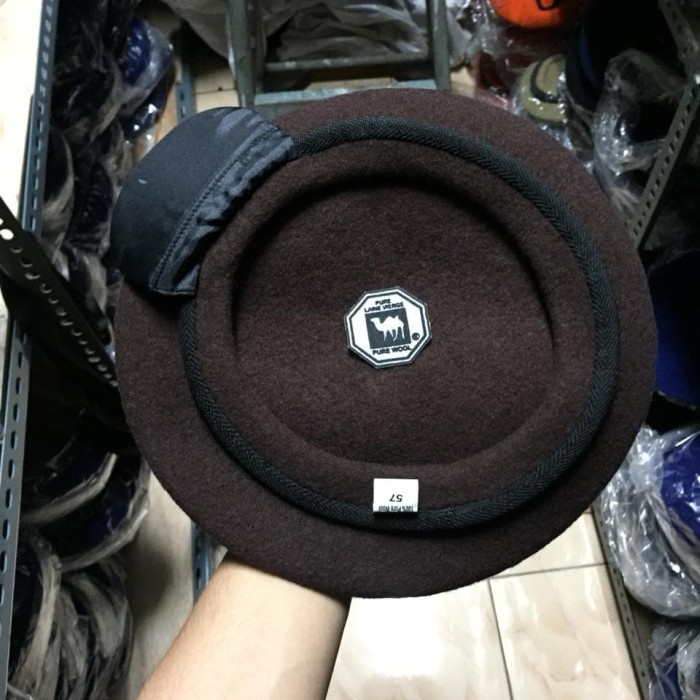 Topi Topi Baret Pramuka, Camel asli Onta Hitam - 60(G0S9) Topi Baseball Original Topi Pria Distro Or