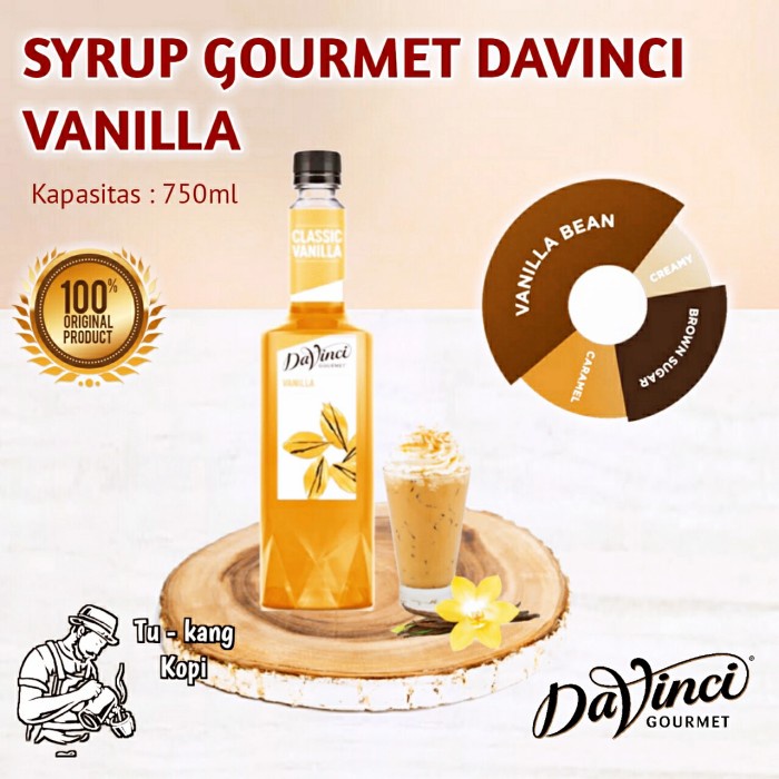 

SYRUP GOURMET DAVINCI VANILLA PERASA MINUMAN KOPI ALA CAFE 750ml