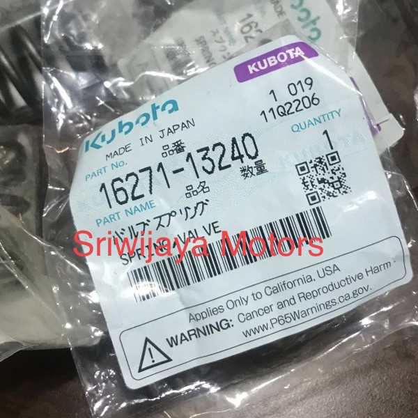 SRMS Spring Valve atau Per Klep D1005 D1105 Kubota Original