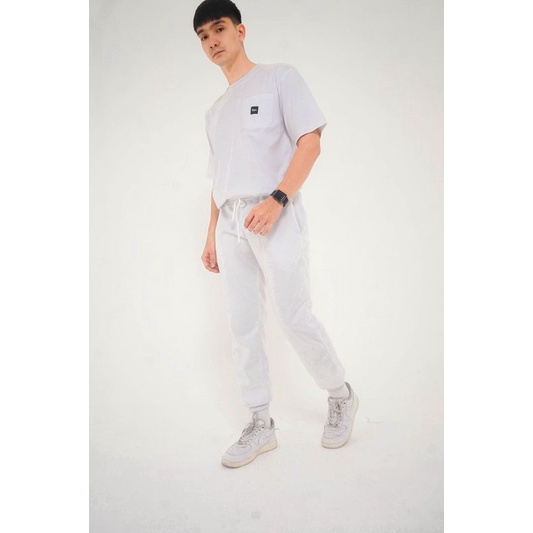 Celana Panjang Jogger Fleece Pria Wanita PREMIUM QUALITY Putih - Jogger Pants White Original Steigen