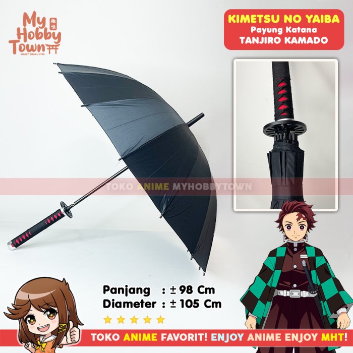 PAYUNG ANIME PEDANG KIMETSU NO YAIBA DEMON SLAYER KAMADO TANJIRO ORIGINAL