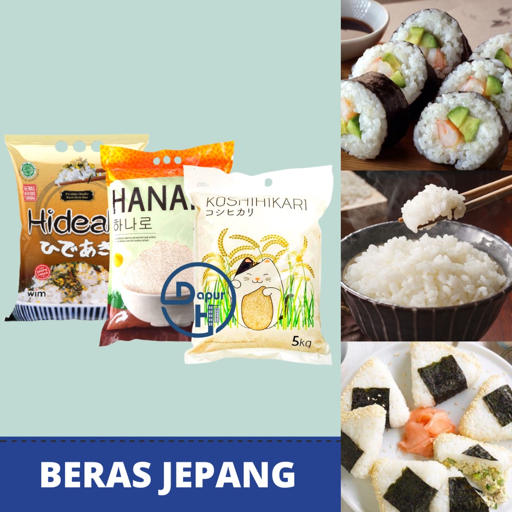 

HIDEAKI Beras Sushi Premium 5 Kg /aponica Rice for Kimbab//
