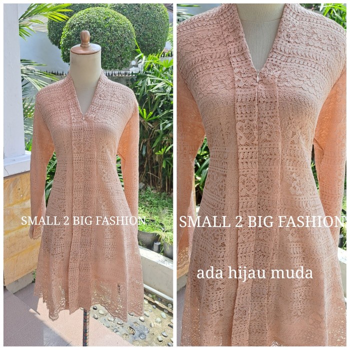 kebaya brokat brukat panjang tunik muslim kutubaru wisuda pesta