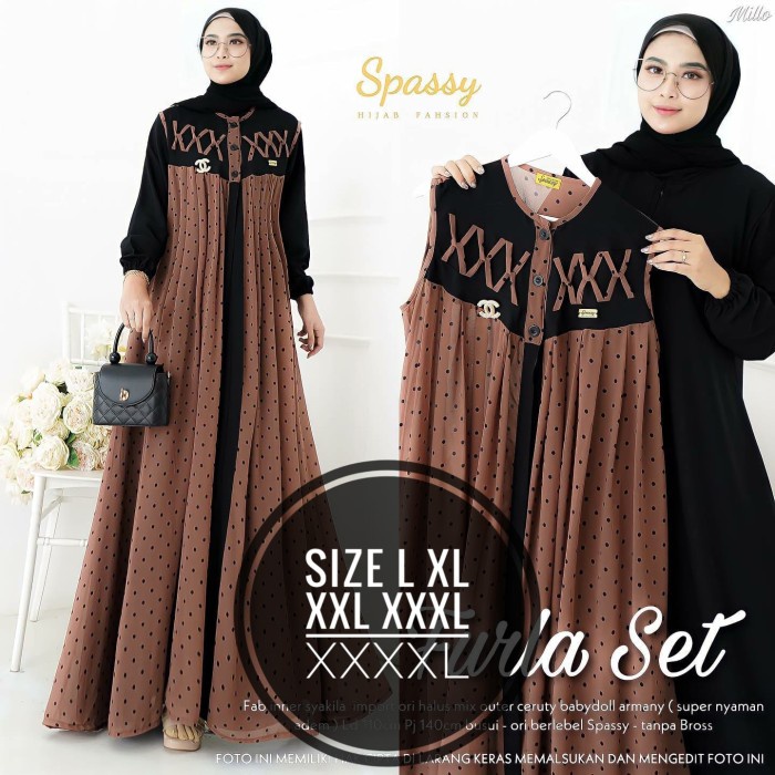 Dress jumbo polkadot / gamis wanita jumbo polkadot ld 100-140 L-XXXXL