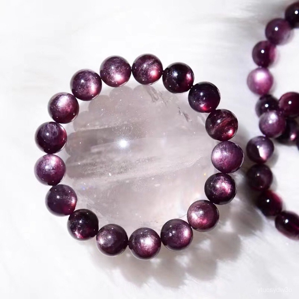 Jufeng Gelang Lepidolite Ungu Anggur Gelang Kucing Mata Mawar Ungu dan Ungu Gelang Lepidolite Impian