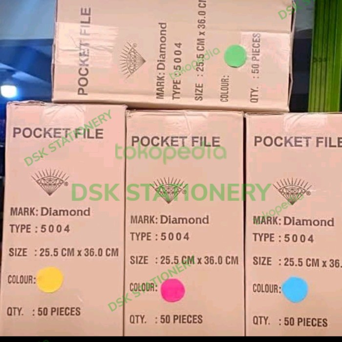 

Terbaru Map Pocket File Diamond 5004 Perbox Isi 50 Pcs High Quality