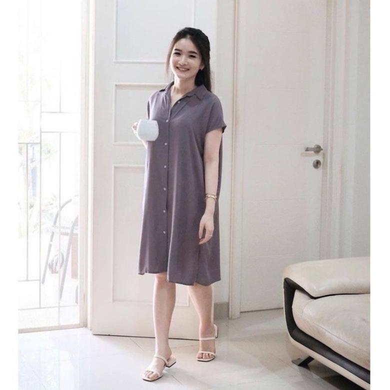 Flash Sale - ( 100.000 DAPAT 3PC ) LULA HOME DRESS TUNIK TIDUR WANITA BUSUI FULL KANCING DEPAN HIDUP BUMIL MODEL KEMEJA KERAH KOREA REMAJA MIDI PIYAMA BALI POLOS BAHAN KATUN  LENGAN PENDEK CASUAL DEWASA PANJANG SELUTUT VIRAL KEKINIAN 2022 LD 120 WARNA