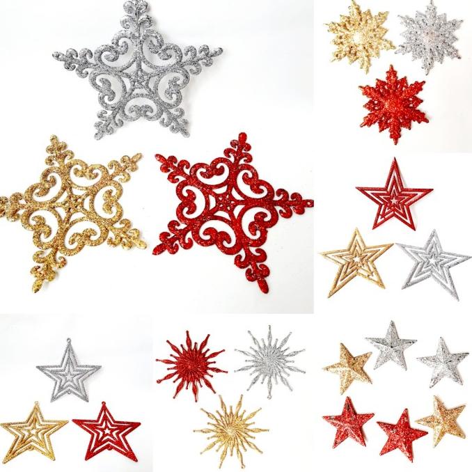 

Trend Paket Bintang Natal Isi 3 Dekorasi Hiasan Pohon Natal Christmas Star Original